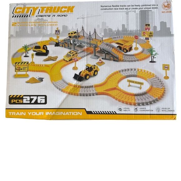 Nwt City Truck Construction Playset with Yellow and Gray Tracks - Picture 1 of 2